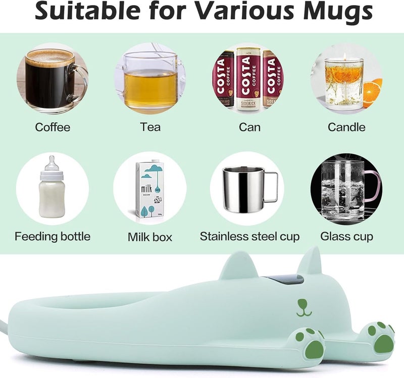 PUSEE Mug Warmer,Coffee Warmer for Desk Candle Warmer Auto Shut Off,Coffee Cup Warmer with 3 Temp Settings,Electric Beverage Warmer Plate for Coffee,Tea,Water Milk and Cocoa(Not Include Cup) - Image 3